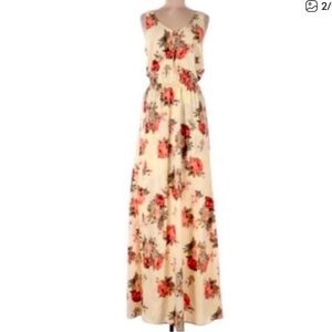 Show Me Your MuMu Kids Maxi Dress in Cream and Red Floral